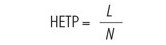 Abbildung 21: Vereinfachte Gleichung zur Bestimmung von HETP. [L] ist die Säulenlänge, [N] ist die Bodenzahl und [HETP] ist die Höhe eines theoretischen Bodens.