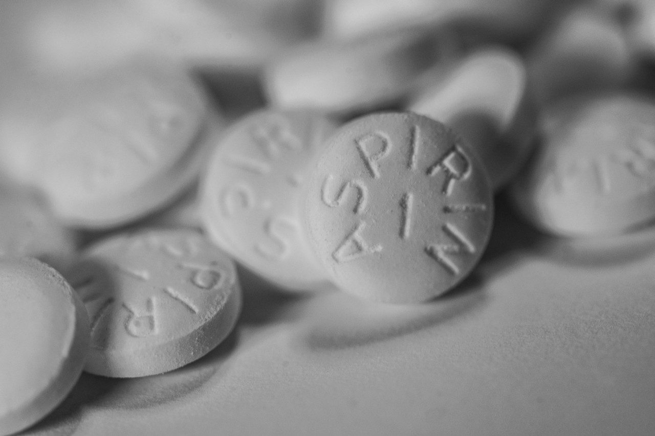 White aspirin closeup