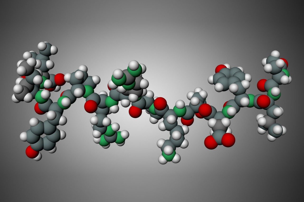 Neurotensin neurotransmitter peptide molecule in DPC micelles