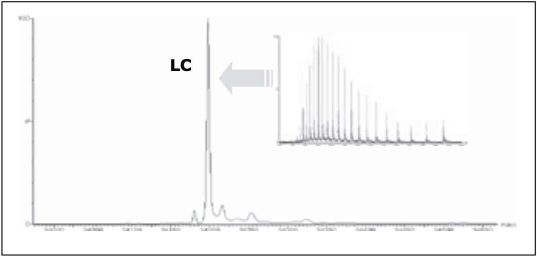 Combined ESI-TOF mass spectrum