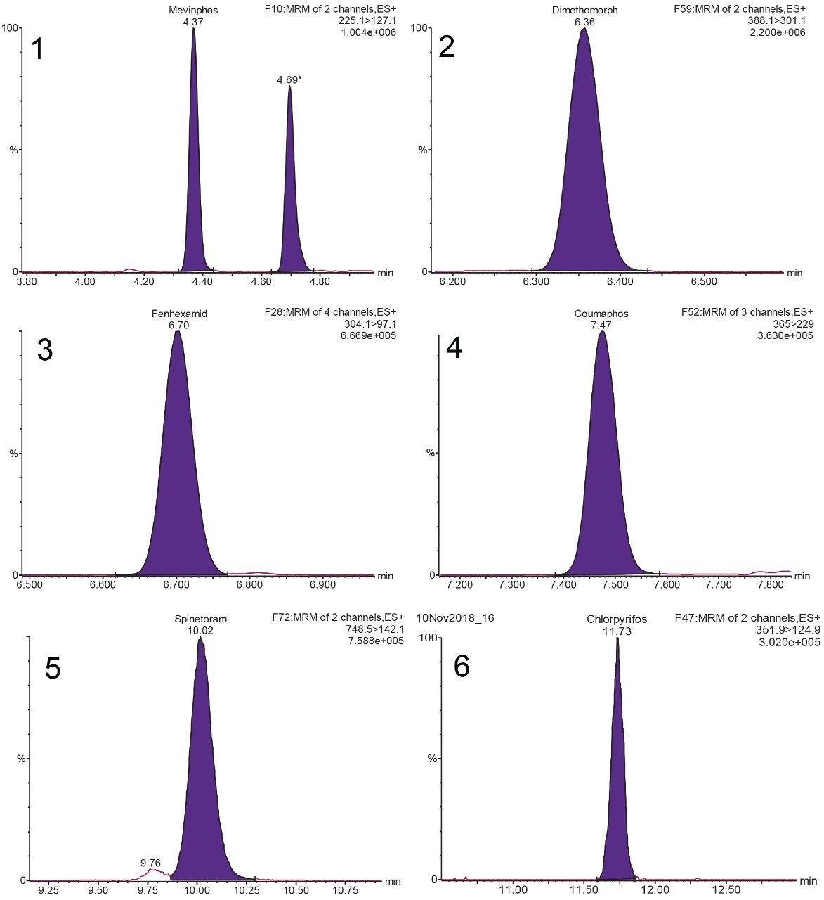 Representative MRM chromatograms 