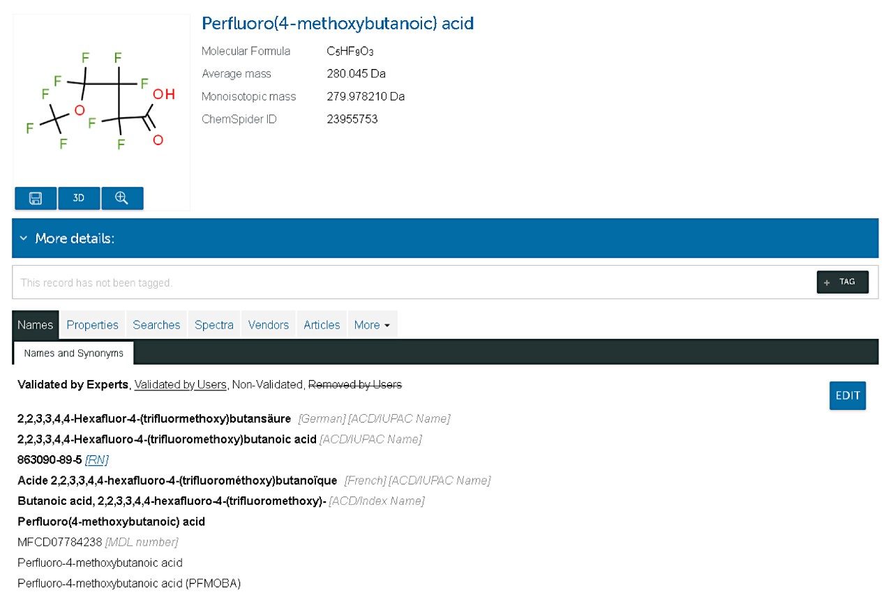  Chemspider database entry