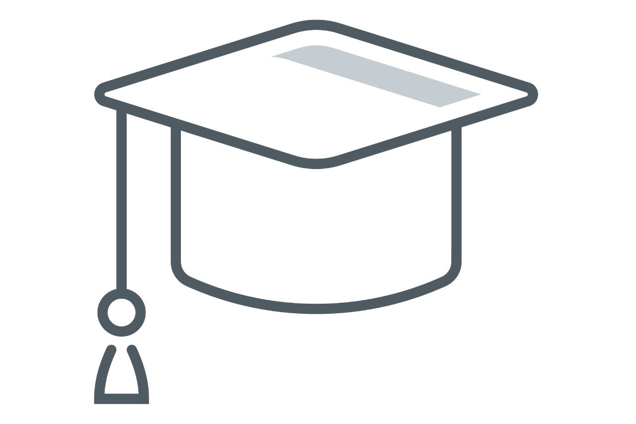 line drawing of a graduation cap