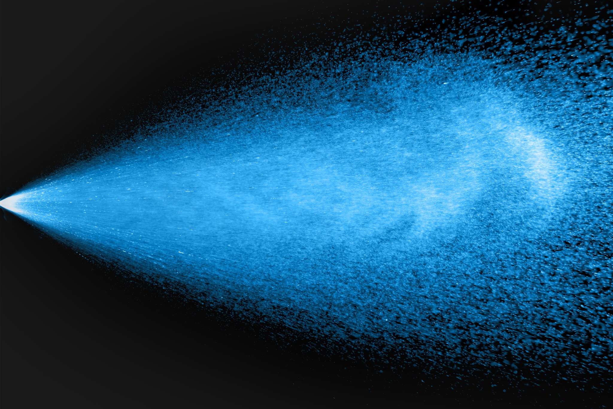 Flujo de nebulización de partículas azules