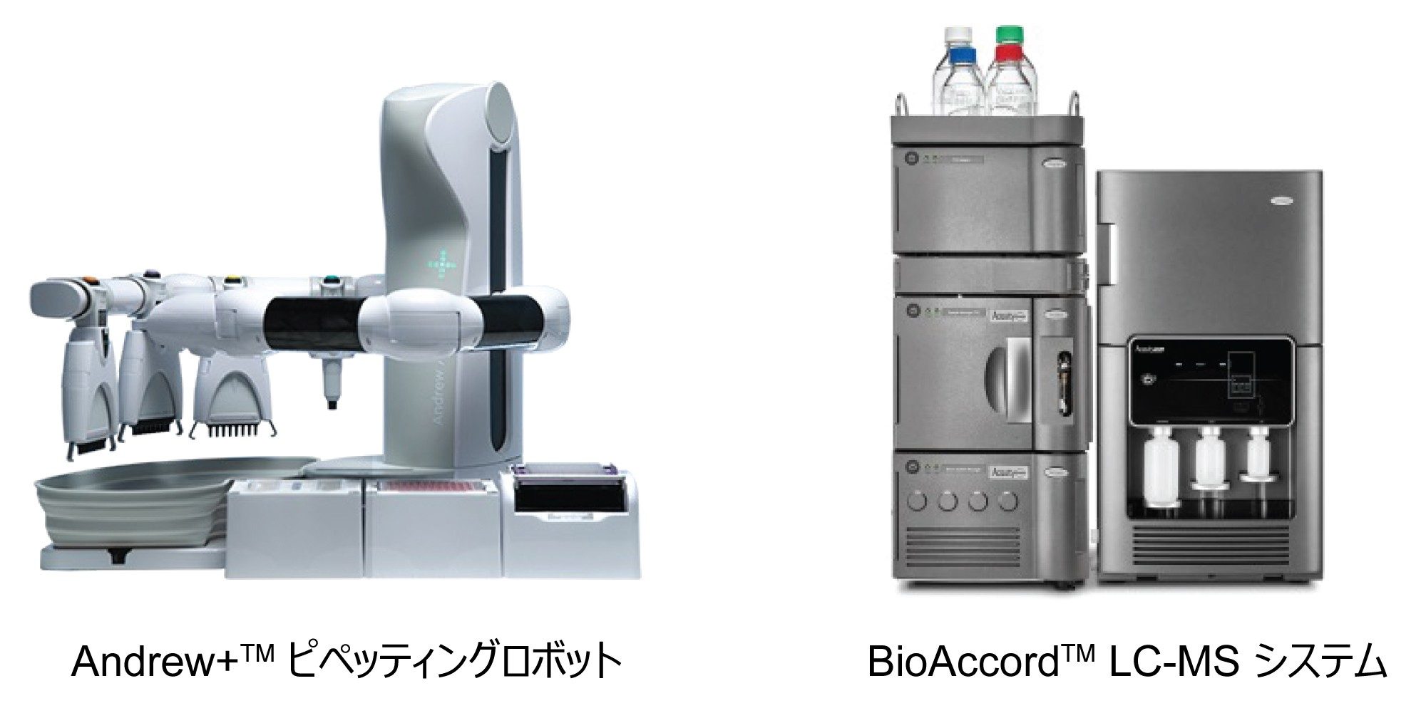  Andrew+ ピペッティングロボットおよび BioAccord LC-MS システムのイメージ