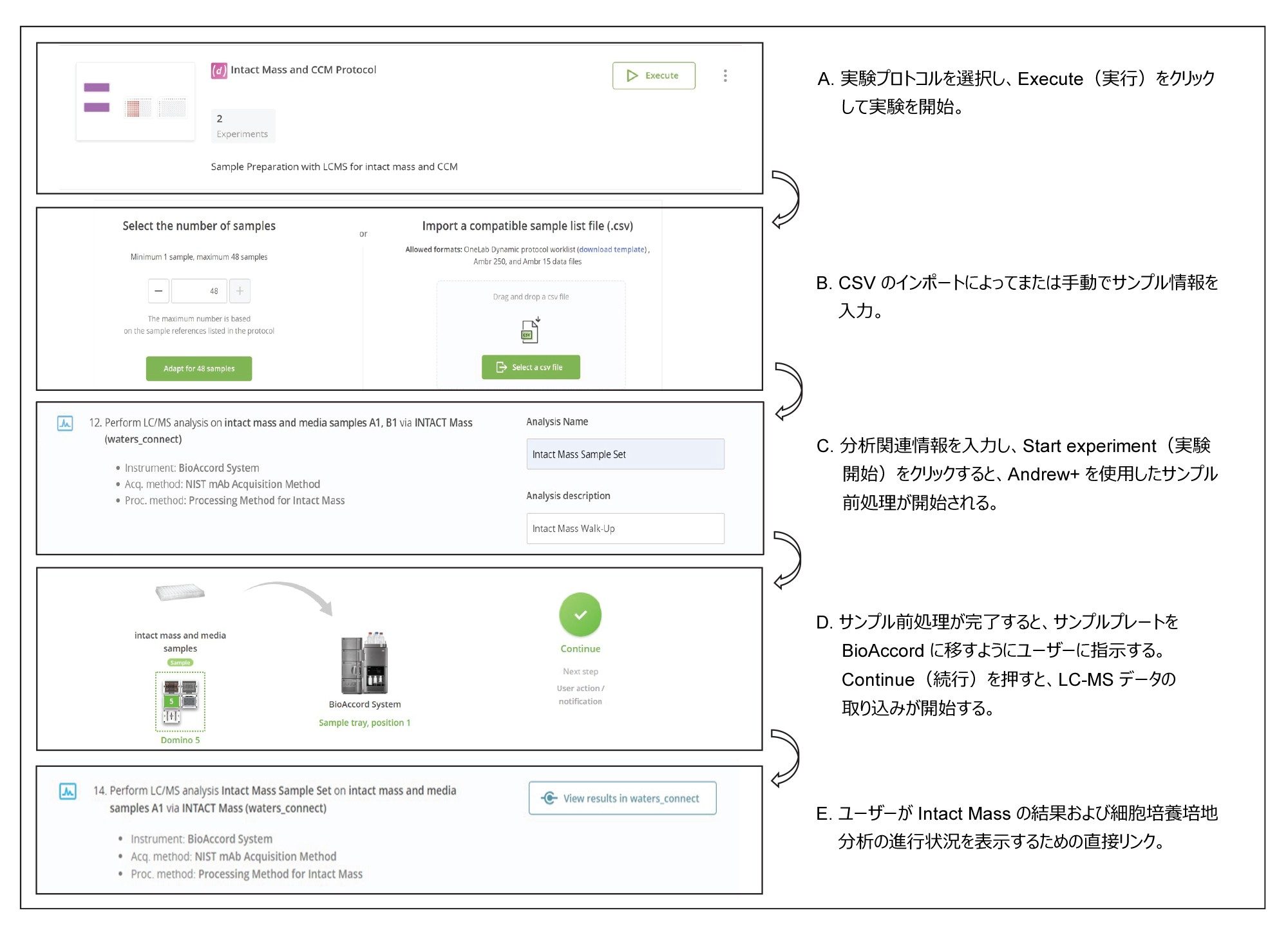 OneLab ソフトウェアプラットホームでの 1 回のアクセスによるバイオプロセスウォークアップソリューションのトップレベルのフローチャート