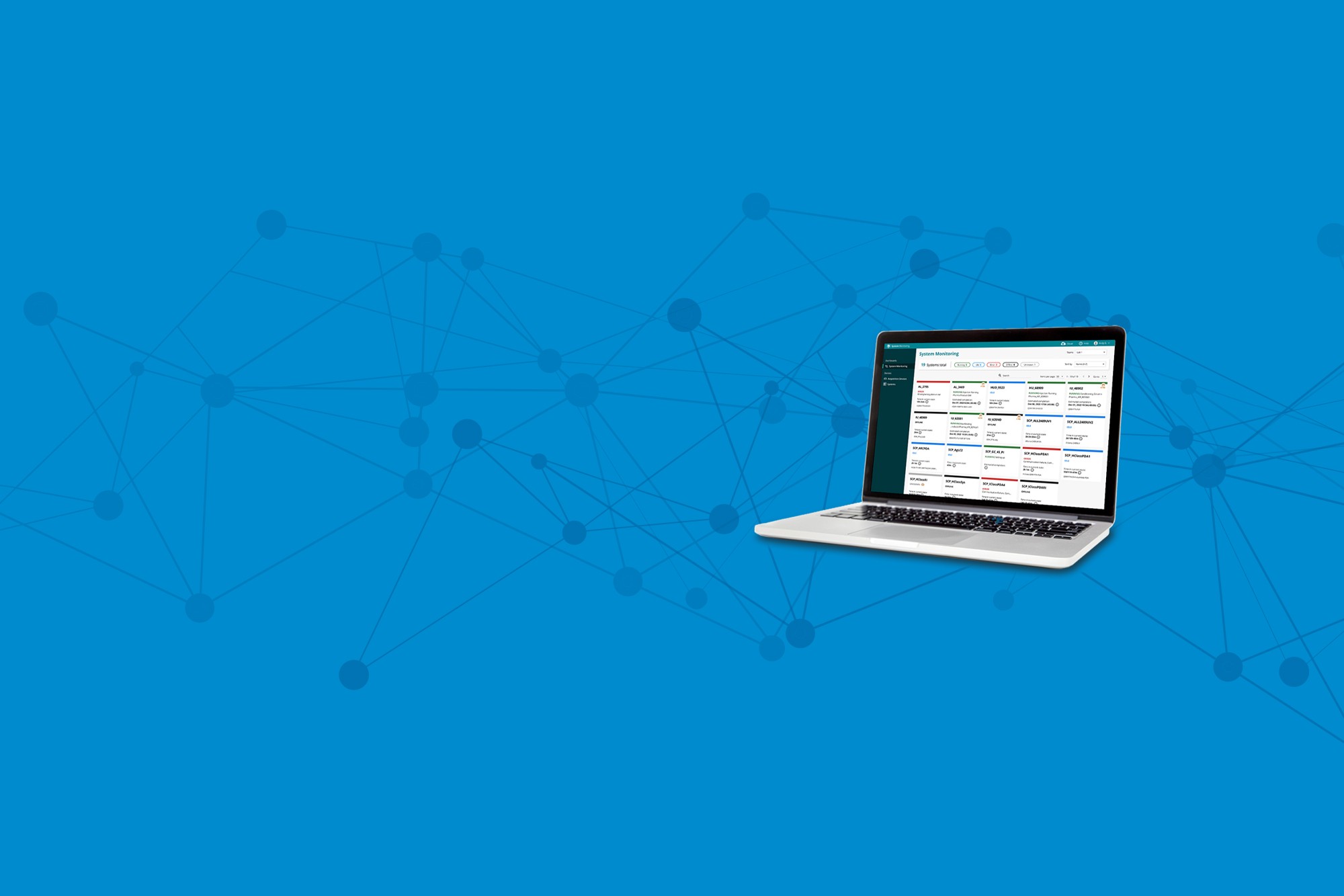 System Monitoring 화면이 표시된 노트북