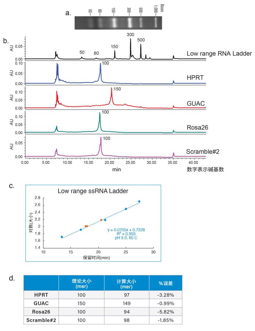 Low Range ssRNA Ladder的琼脂糖凝胶柱分离结果